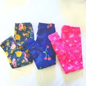Set of 3T Girl's Leggings Juicy Couture, Garanimals, Carter's